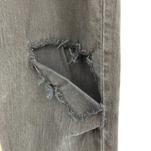 Mens Levi's Black Tall Destroy Jeans Stretch Size 32 x 34 0433 - Picture 9 of 11